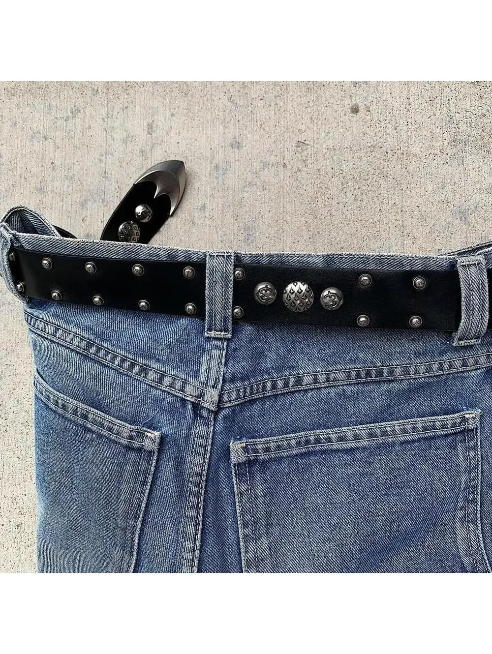 Y2K Cyber Black Unique Belt 41 Inch